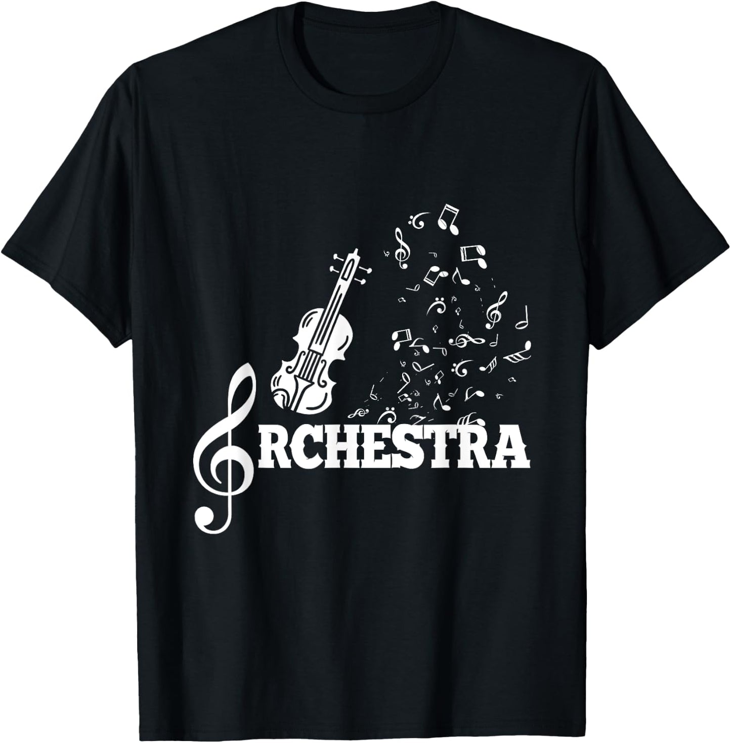 Clef Violin Musical Notes Violinist Classical Music Gift T-Shirt - T-Shirt | Black