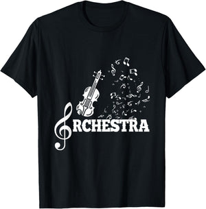Clef Violin Musical Notes Violinist Classical Music Gift T-Shirt - T-Shirt | Black
