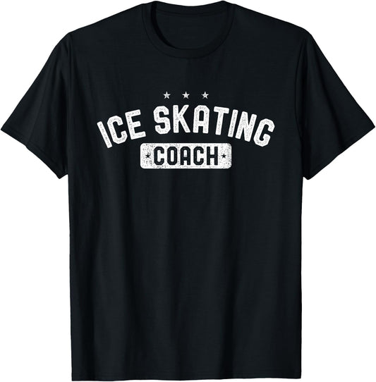 Ice Skating Coach Vintage Ice Skating T-Shirt - T-Shirt | Black