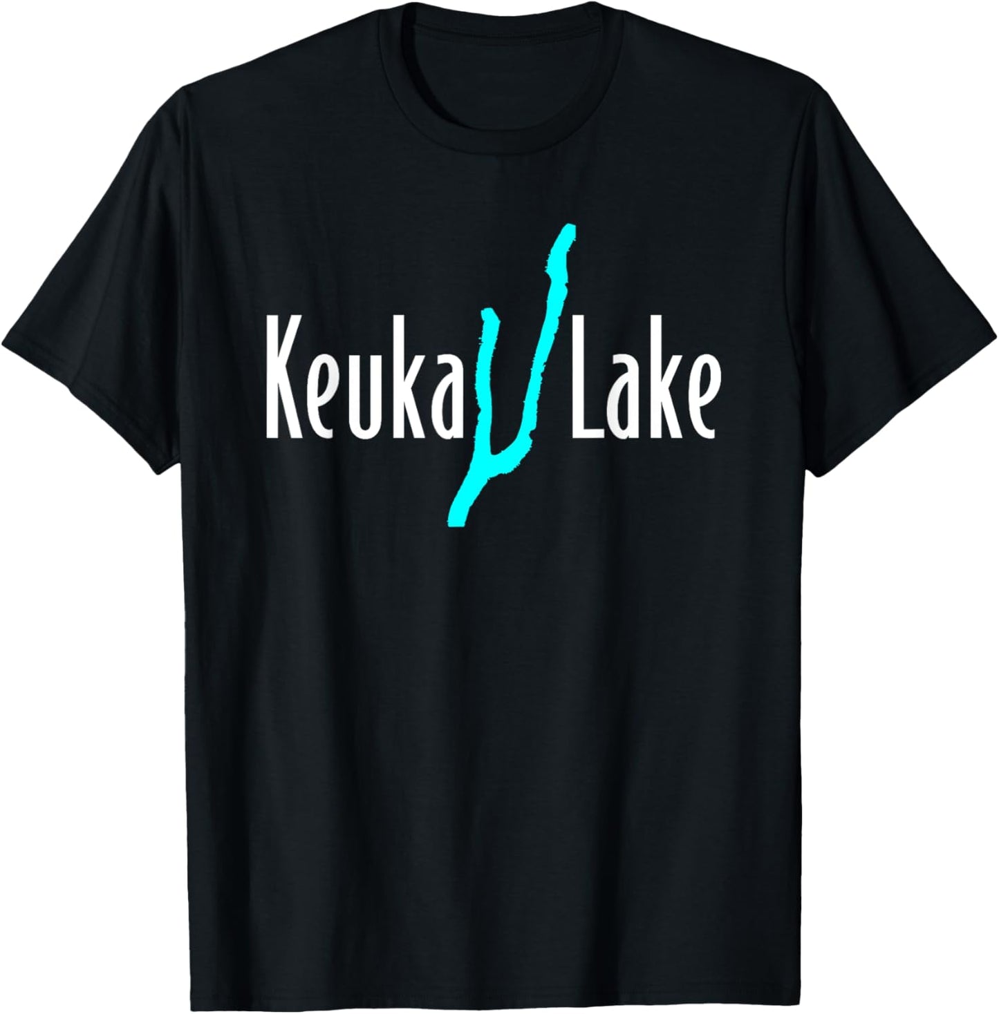 Minimalist Keuka Lake - New York T-Shirt - T-Shirt | Black