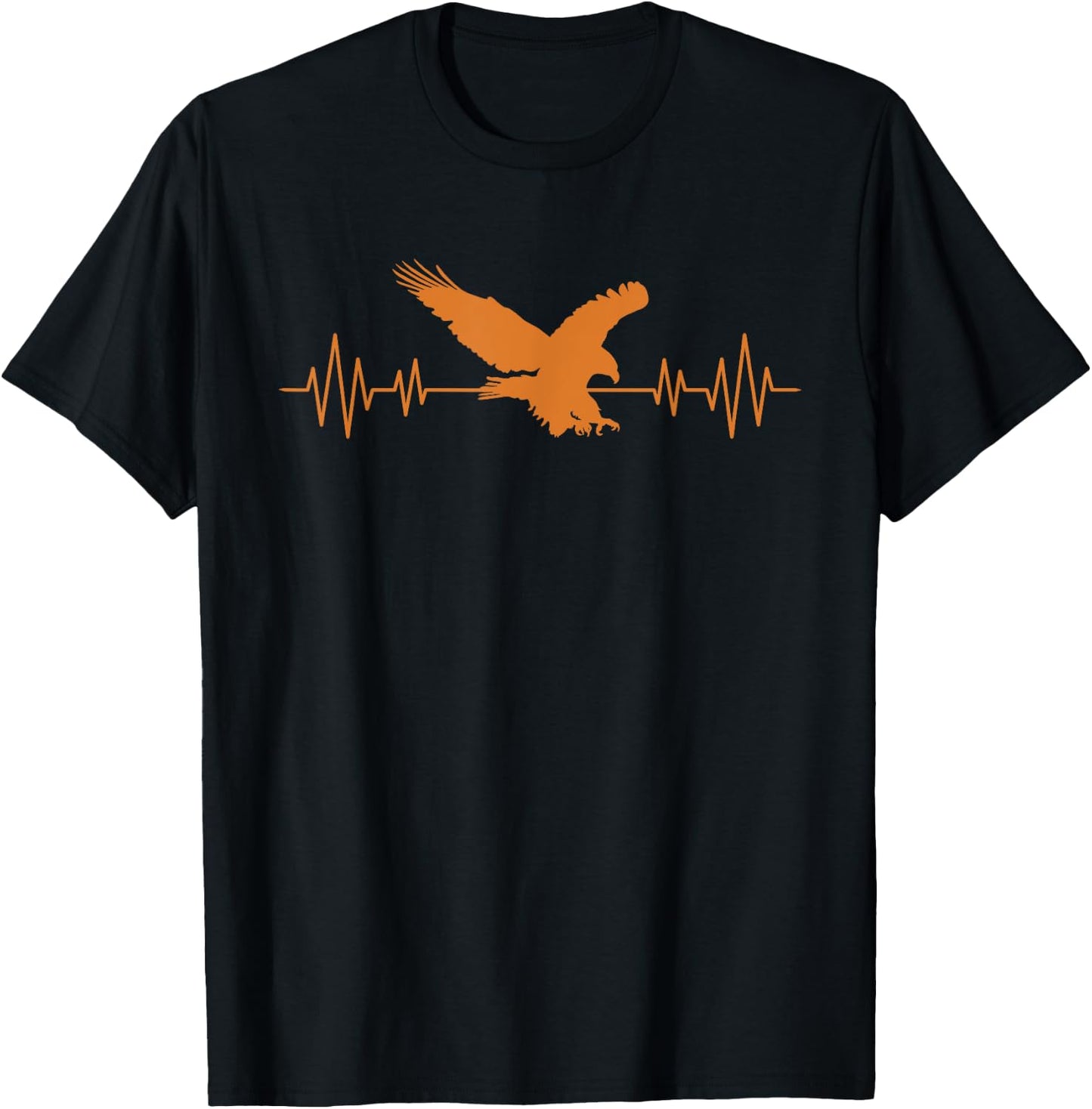 Great USA Eagle Heartbeat Funny American Bird Gift Men Women T-Shirt - T-Shirt | Black