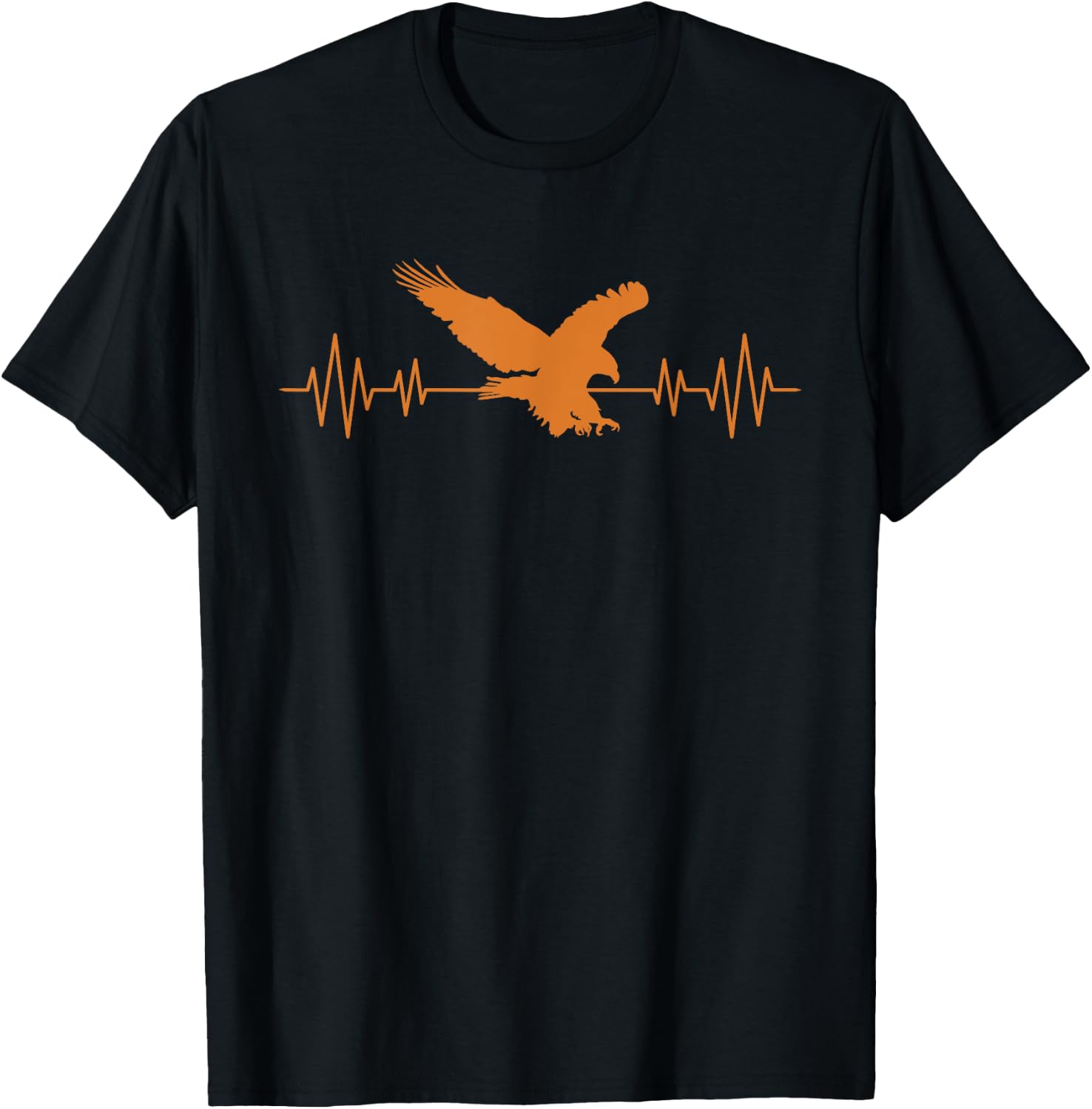 Great USA Eagle Heartbeat Funny American Bird Gift Men Women T-Shirt - T-Shirt | Black