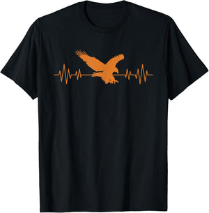 Great USA Eagle Heartbeat Funny American Bird Gift Men Women T-Shirt - T-Shirt | Black