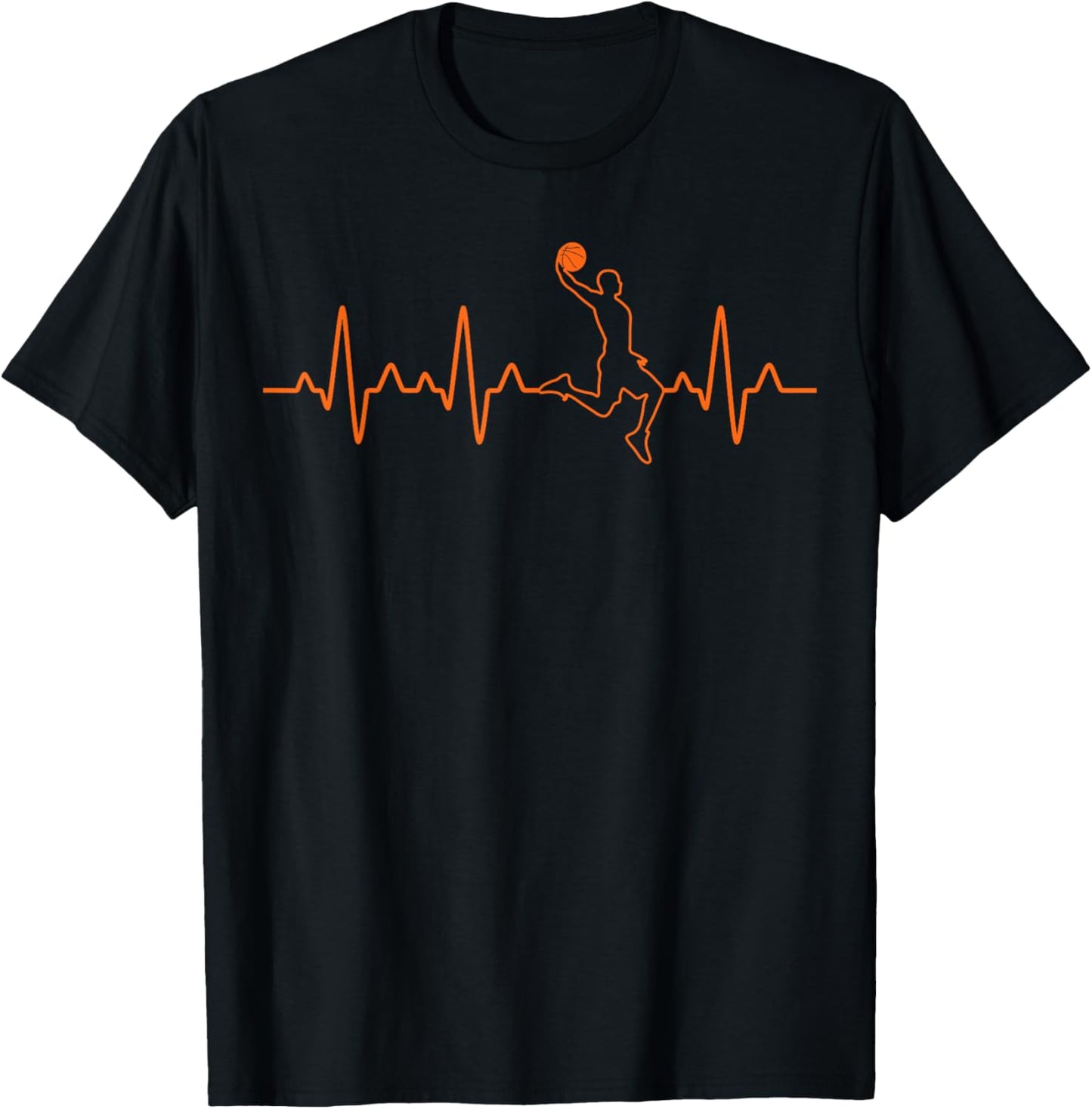 Basketball Heartbeat Player BBall Coach Gift & Boys T-Shirt - T-Shirt | Black