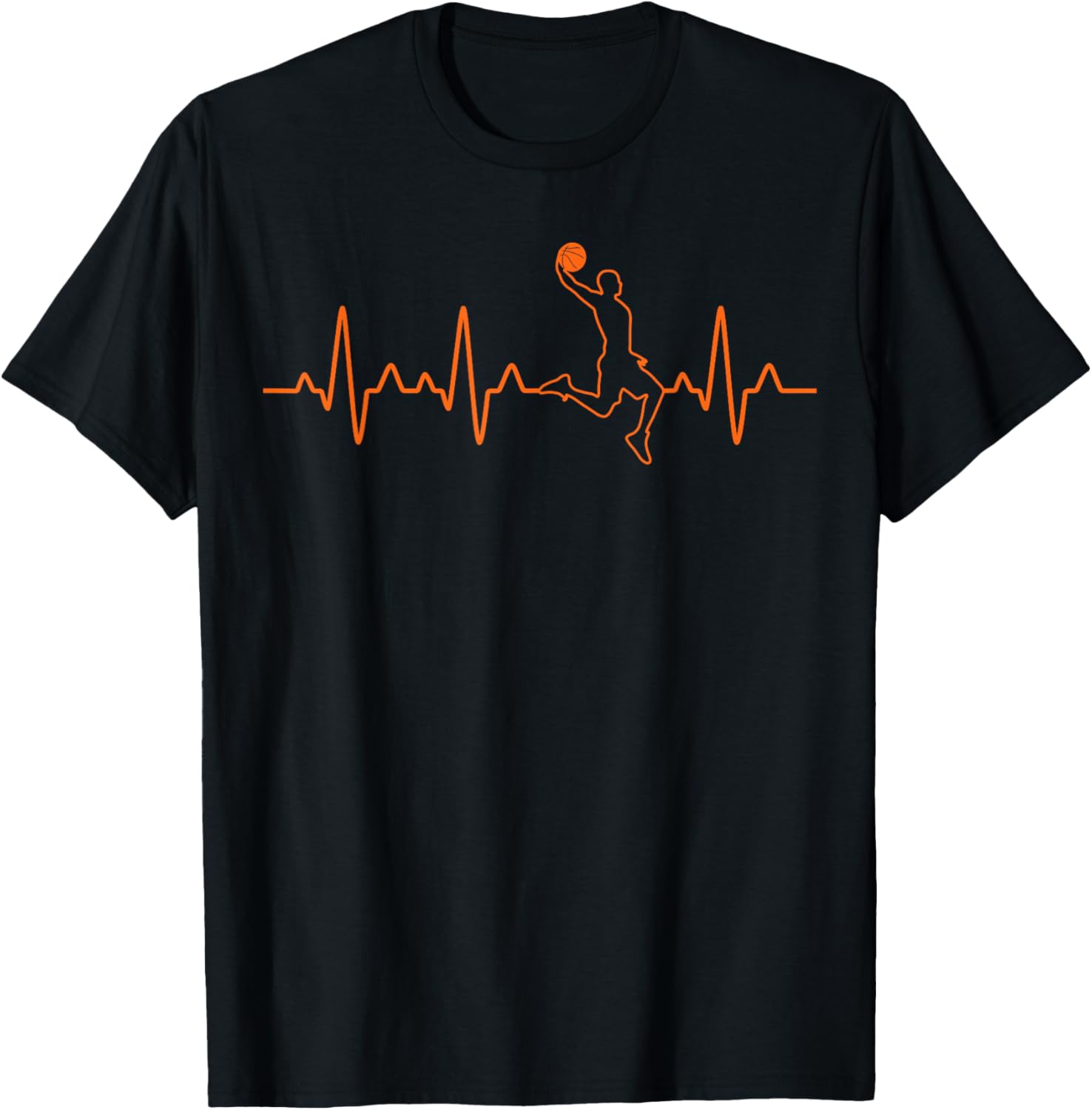Basketball Heartbeat Player BBall Coach Gift & Boys T-Shirt - T-Shirt | Black