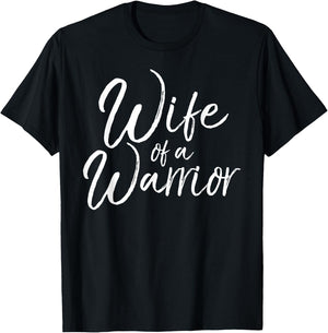 Husband Cancer Support Gift Cute Wife of a Warrior T-Shirt - T-Shirt | Black