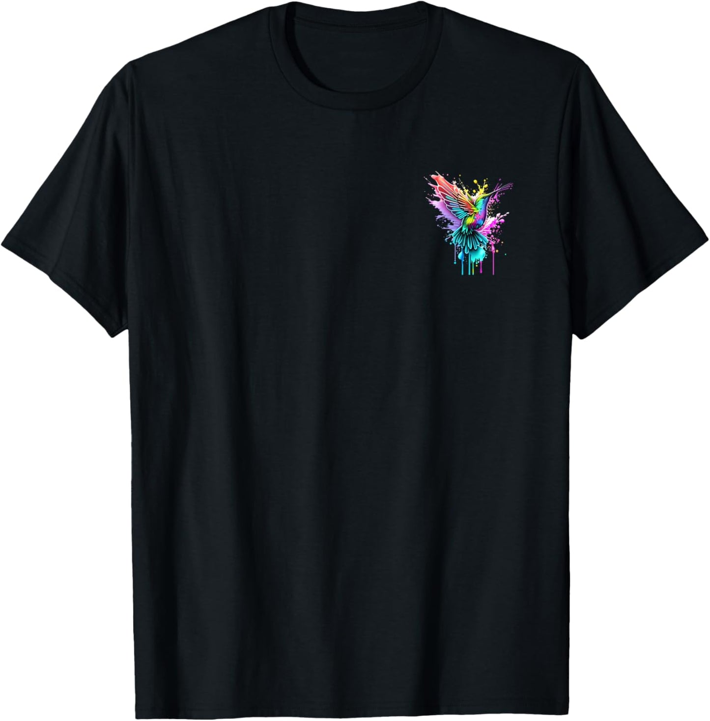 Hummingbird in pocket - Watercolor hummingbird design T-Shirt - T-Shirt | Black