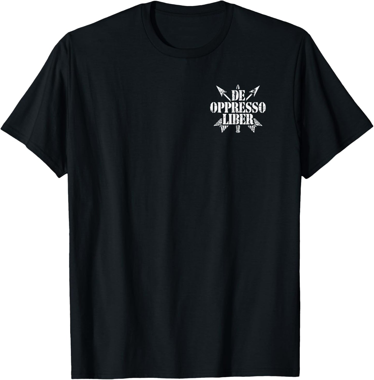 Cool Bold Distressed Logo De Oppresso Liber Minimalist Gift T-Shirt - T-Shirt | Black