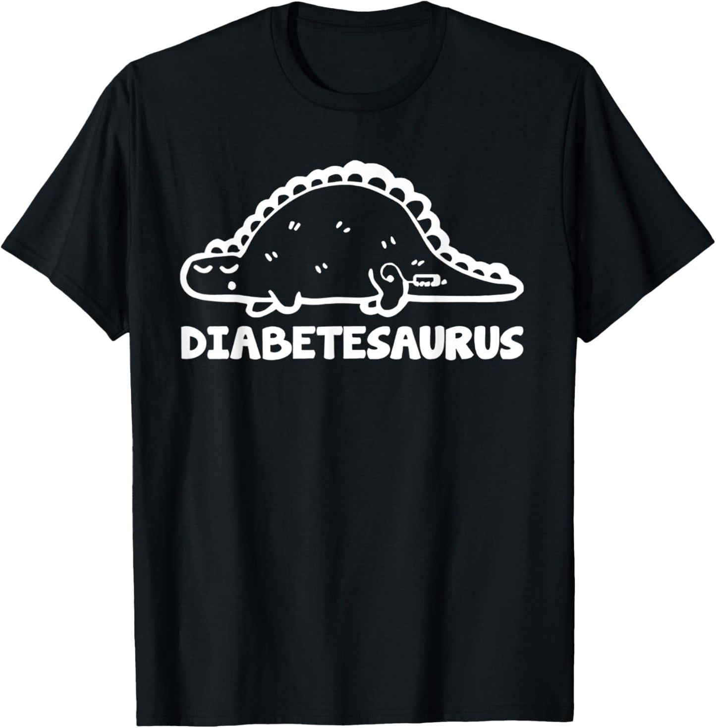 Diabetesaurus Funny Diabetes Dinosaur T-Shirt - T-Shirt | Black