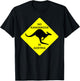 No Kangaroos In Austria Funny Yellow Sign Gift T-Shirt - T-Shirt | Black