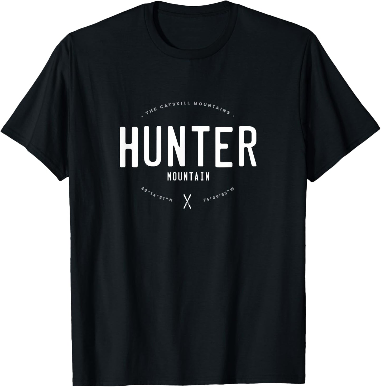 Hunter Mountain NY Graphic Distressed Vintage Ski T-Shirt - T-Shirt | Black