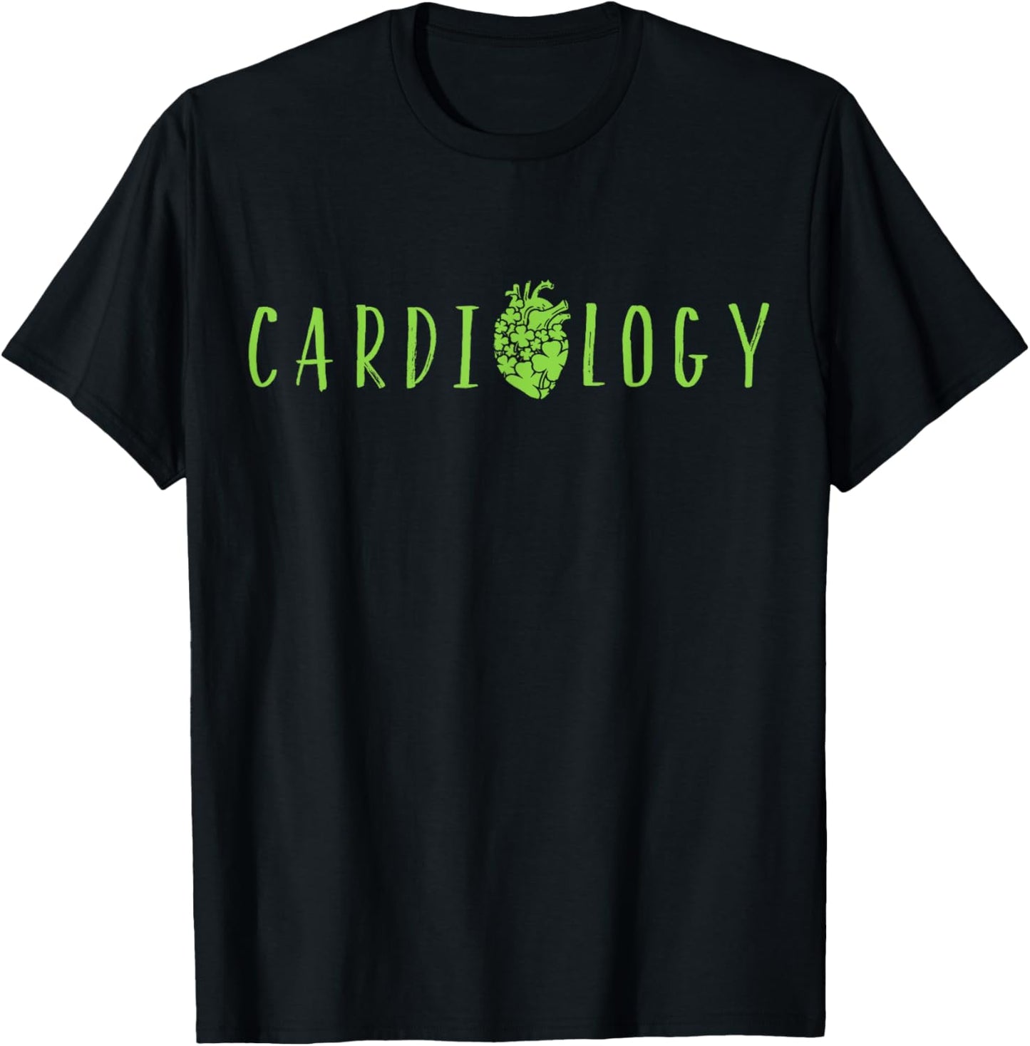 Heart Cardiac Nurse Cardiology St Patrick's Day Clothing T-Shirt - T-Shirt | Black