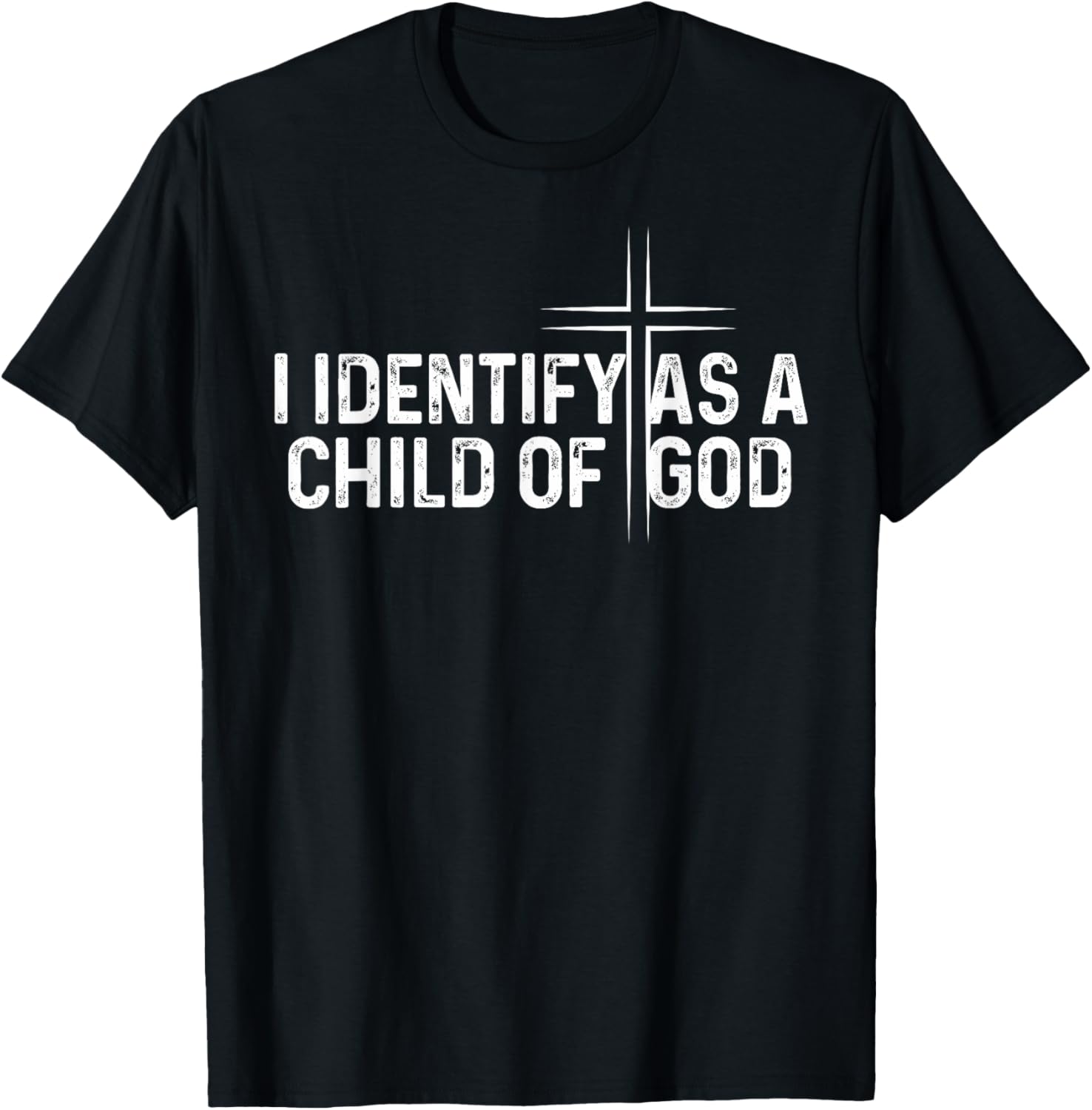 I Identify As A Child of God Overcomer Christian Vintage T-Shirt - T-Shirt | Black