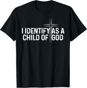 I Identify As A Child of God Overcomer Christian Vintage T-Shirt - T-Shirt | Black