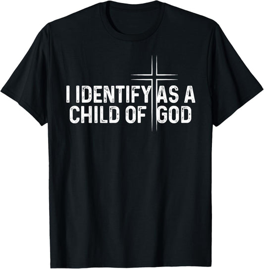 I Identify As A Child of God Overcomer Christian Vintage T-Shirt - T-Shirt | Black