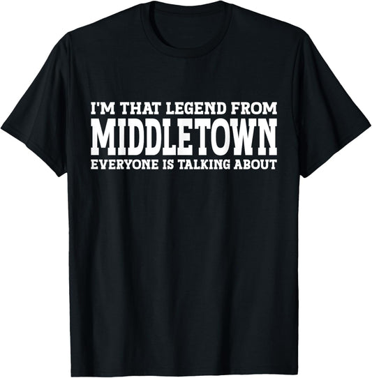 Middletown Hometown NY New York Home Roots City Middletown T-Shirt - T-Shirt | Black