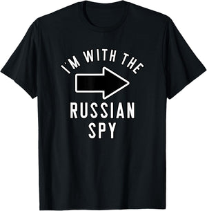 Couples Halloween Costume Shirts I'm With The Russian Spy T-Shirt - T-Shirt | Black