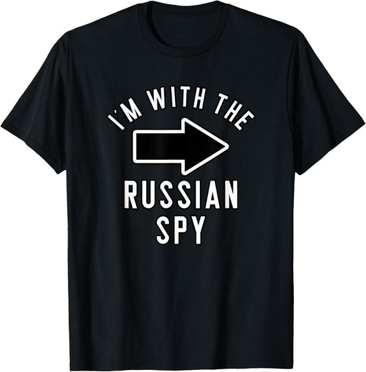 Couples Halloween Costume Shirts I'm With The Russian Spy T-Shirt - T-Shirt | Black