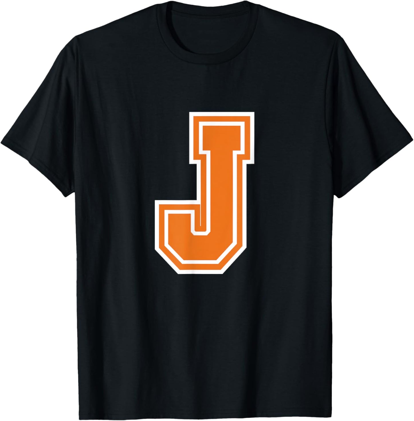Letter J Monogram Initial T-Shirt - T-Shirt | Black