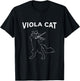 Line Art Cat With Violin T-Shirt - T-Shirt | Black