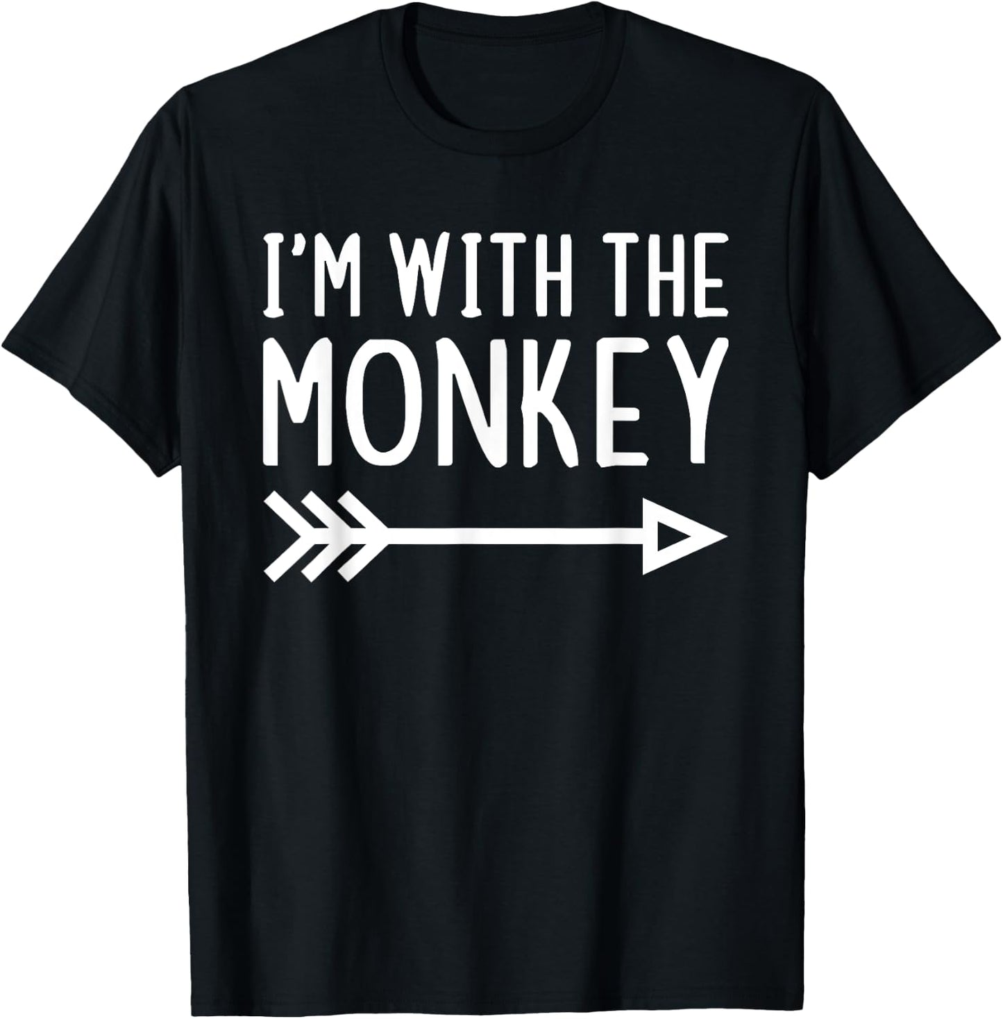 I'm With The Monkey Funny Matching Halloween Couple Costume T-Shirt - T-Shirt | Black