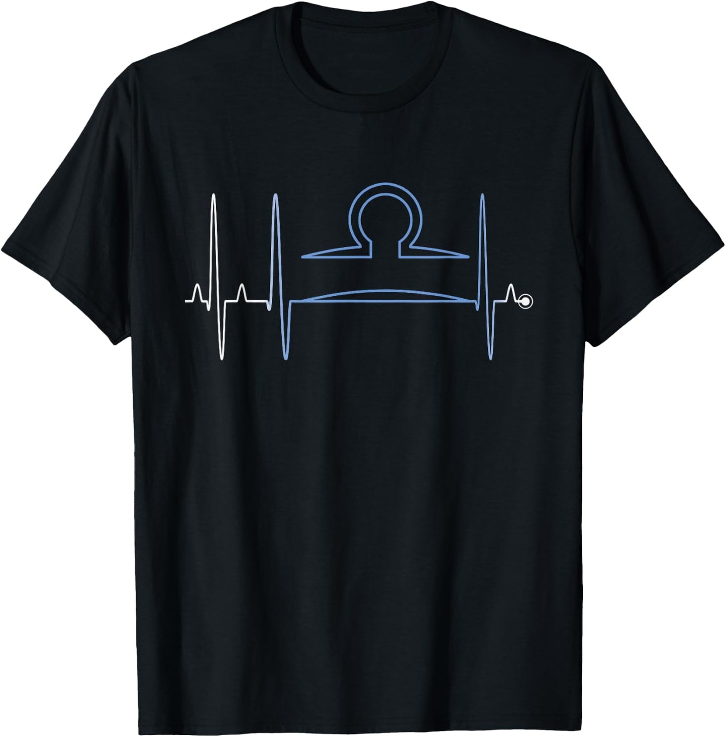 Libra Zodiac Sign Astrology EKG September October Birthday T-Shirt - T-Shirt | Black