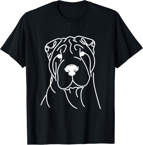 Line Art Dad Mom Dog - Shar Pei Men Women