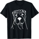 Line Art Dad Mom Dog - Shar Pei Men Women T-Shirt - T-Shirt | Black