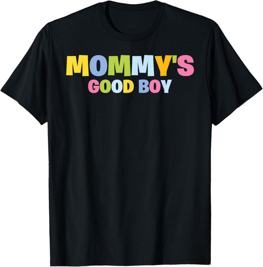 Mommy's Good Boy Kids Toddler Funny Saying Novelty T-Shirt - T-Shirt | Black