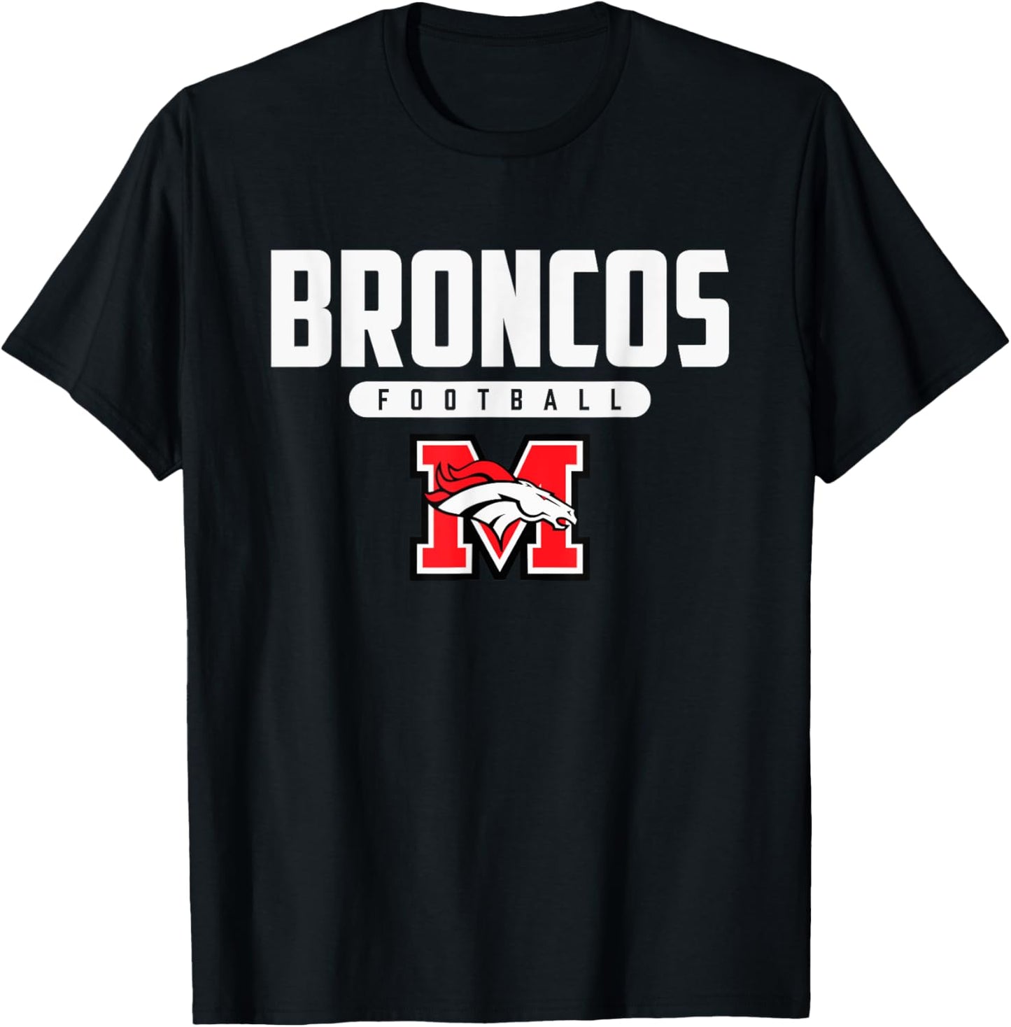 Mustang Broncos Logo Football HS T-Shirt - T-Shirt | Black