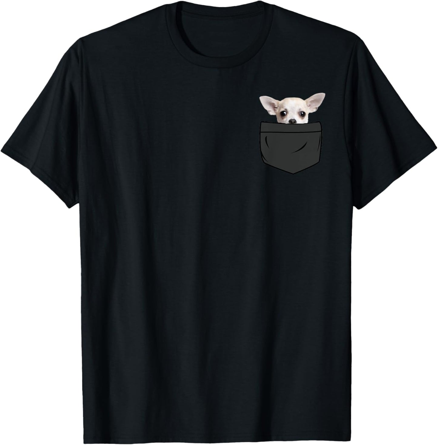 Funny Chihuahua In a Printed Pocket Chihuahua Dog Owners T-Shirt - T-Shirt | Black