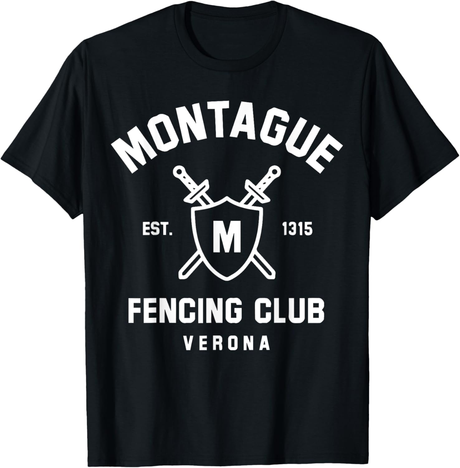 Montague Fencing Club - Shakespeare - Romeo Juliet T-Shirt - T-Shirt | Black