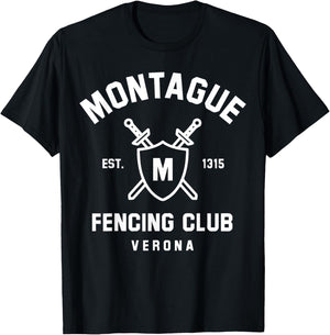 Montague Fencing Club - Shakespeare - Romeo Juliet T-Shirt - T-Shirt | Black
