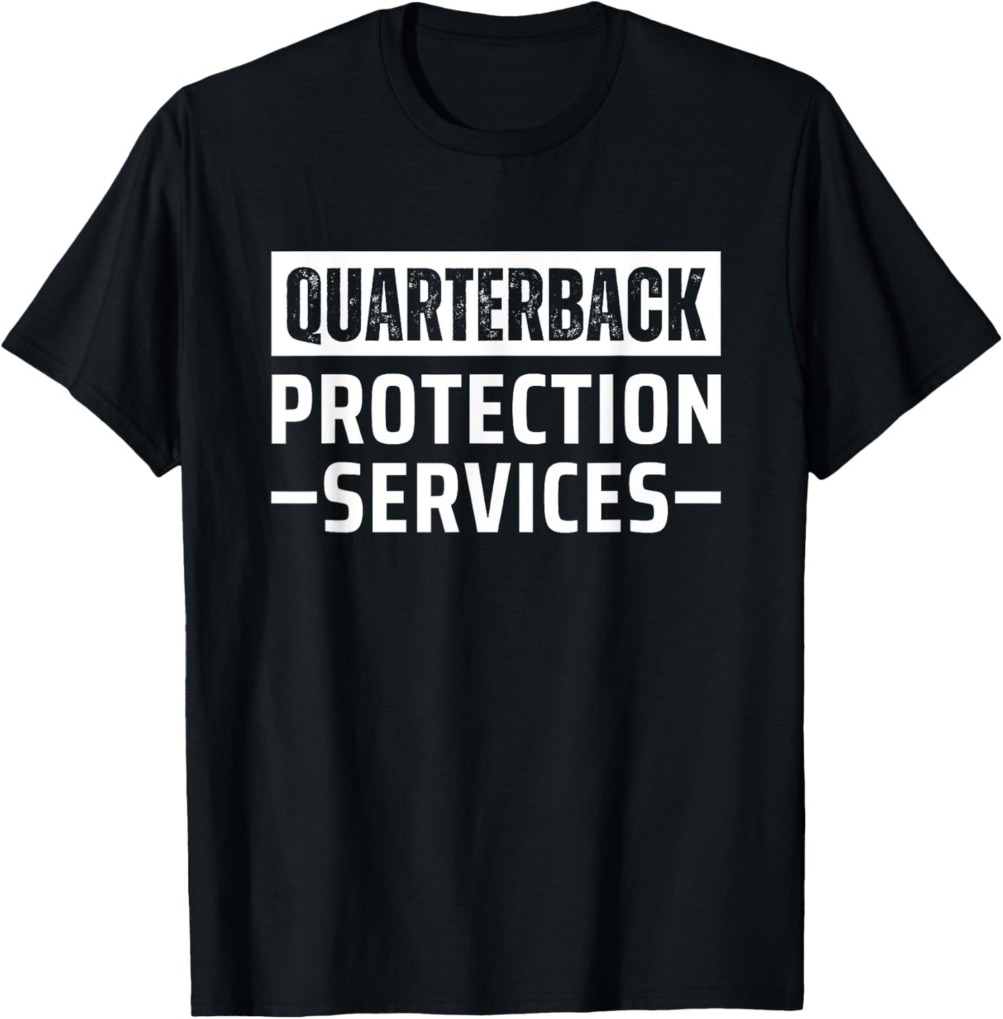 Quarterback Protection Services T-Shirt - T-Shirt | Black