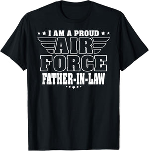 Proud Air Force Father-In-Law - Pride Military Dad-In-Law T-Shirt - T-Shirt | Black