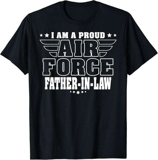 Proud Air Force Father-In-Law - Pride Military Dad-In-Law T-Shirt - T-Shirt | Black