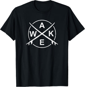 WAKE Wakesurf T Shirt Surfing Surf Board Surfboard Surfer T-Shirt - T-Shirt | Black