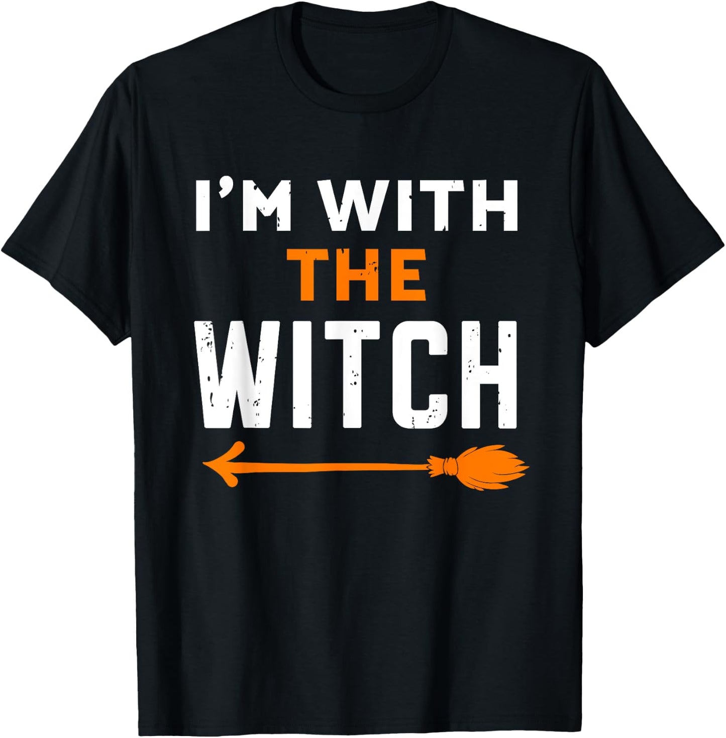 I'm With The Witch Couples Men Halloween T-Shirt - T-Shirt | Black