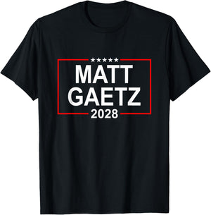 Matt Gaetz 2028 Presidential Election USA Flag Republican T-Shirt - T-Shirt | Black
