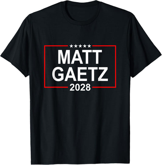 Matt Gaetz 2028 Presidential Election USA Flag Republican T-Shirt - T-Shirt | Black