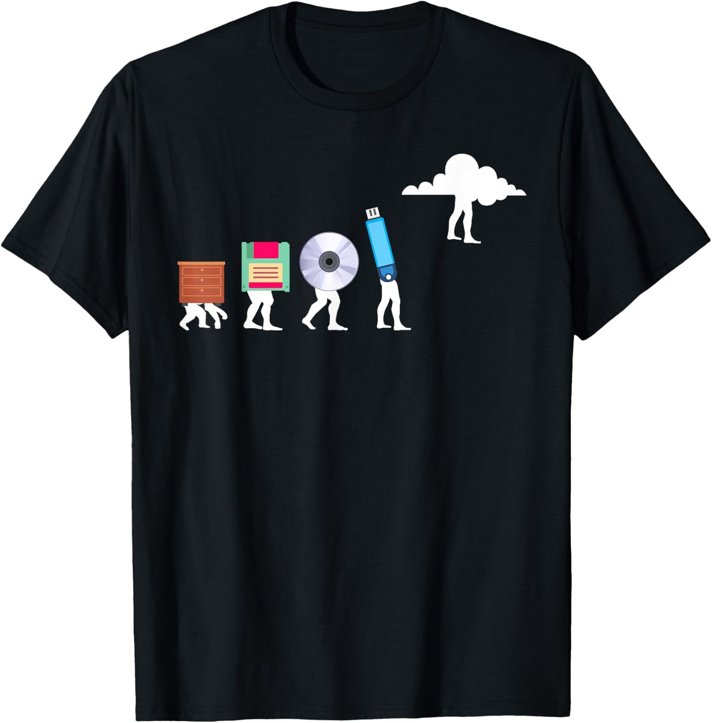 Funny Cloud Evolution Computer Science Programmer Nerd Gift T-Shirt - T-Shirt | Black
