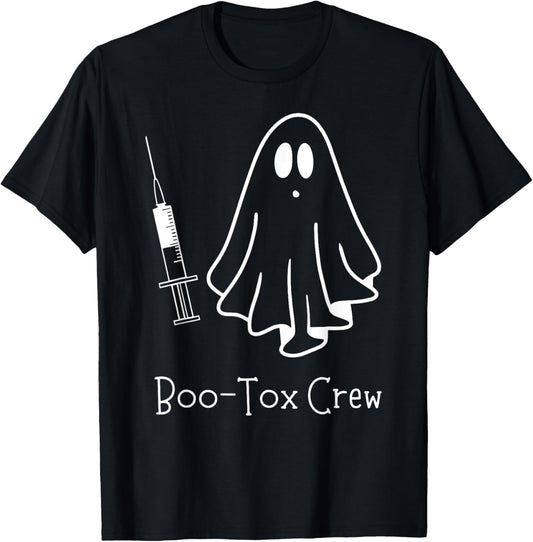 Ghost BOO-Tox Crew Nurse Injector Halloween Filler Botox T-Shirt - T-Shirt | Black