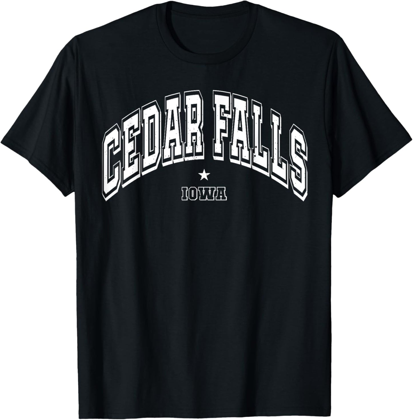Throwback Cedar Falls Iowa IA Athletic Classic Souvenir T-Shirt - T-Shirt | Black