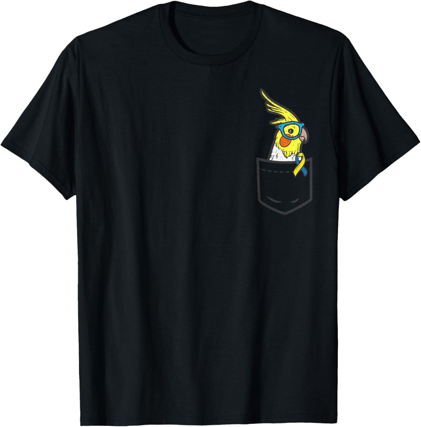 Down Syndrome Awareness Bird Pocket Cockatiel Men Women Kids T-Shirt - T-Shirt | Black