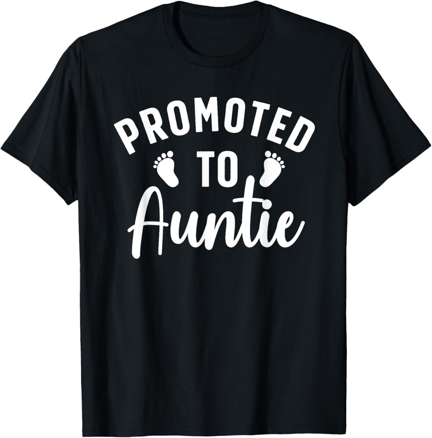 Cute Promoted To Auntie Design Going To Be An Aunt T-Shirt - T-Shirt | Black