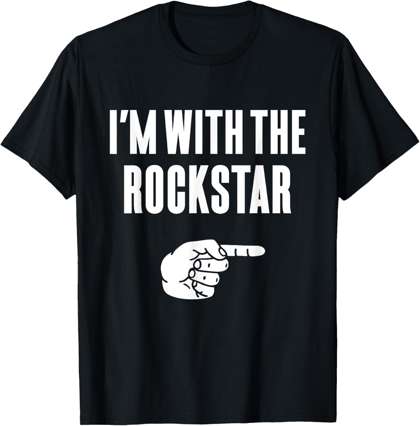 I'm With The Rockstar Funny Halloween Couple Costume Gift T-Shirt - T-Shirt | Black