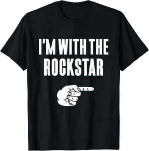 I'm With The Rockstar Funny Halloween Couple Costume Gift T-Shirt - T-Shirt | Black
