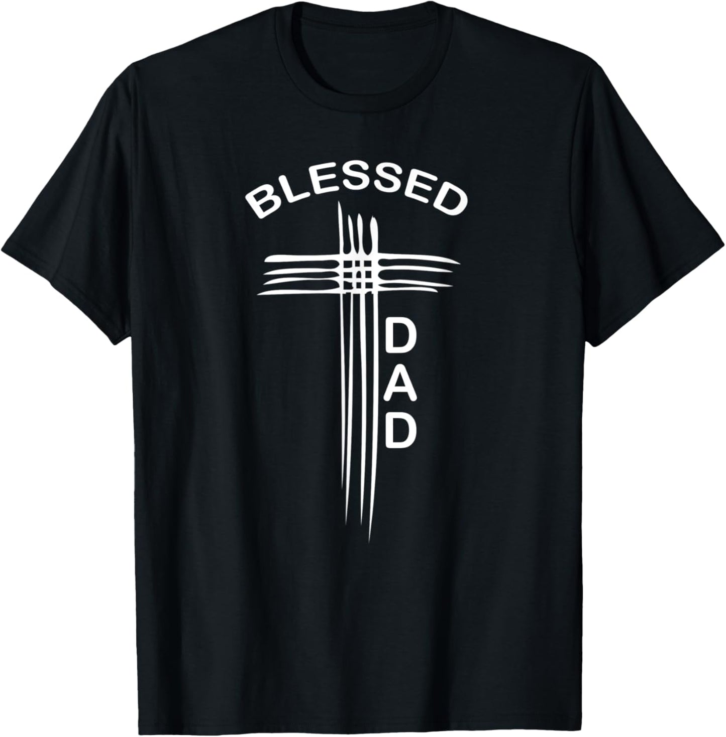 Blessed Dad Christian Cross Religious T-Shirt - T-Shirt | Black
