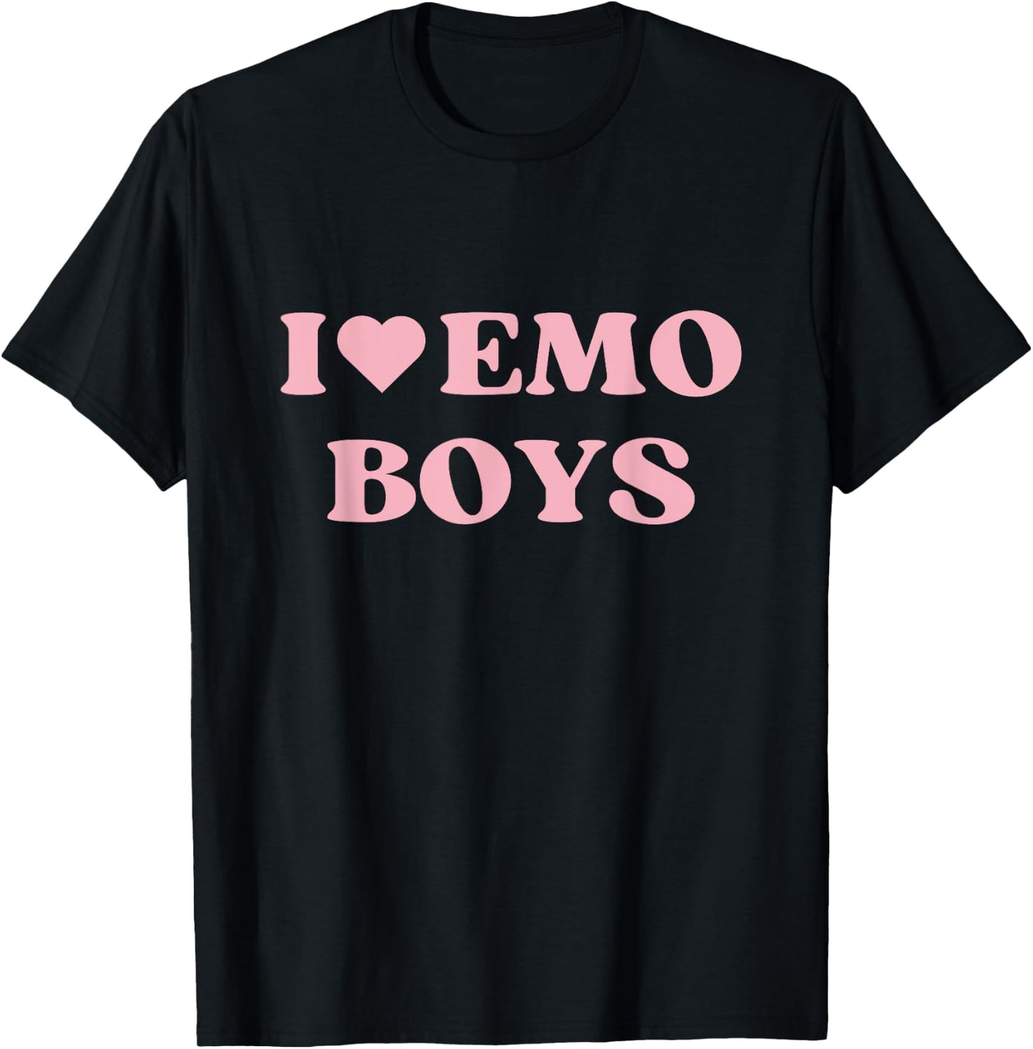 I Love Emo Boys I Heart Emo Boys Cute Design T-Shirt - T-Shirt | Black