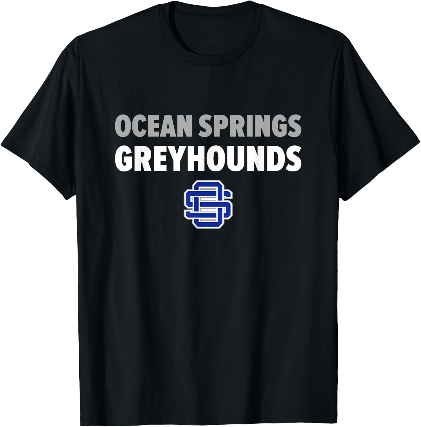 Ocean Springs Greyhounds Logo Bold HS T-Shirt - T-Shirt | Black